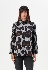 Marimekko ARIA TUMMA - Blúzka so zapínaním na gombíky - grey/black/brown