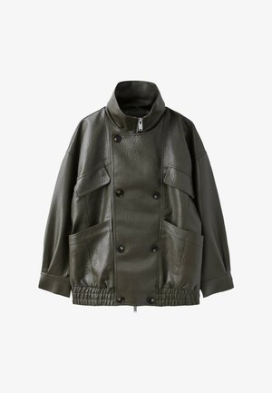Stradivarius, Veste en similicuir - khaki