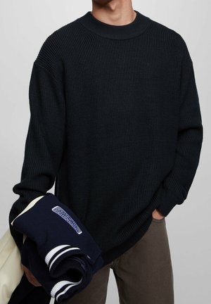 Strickpullover - mottled black
