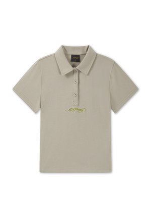 Ed Hardy, WOMENS BROKEN HEART MINI POLO SHIRT - Polotričko - khaki