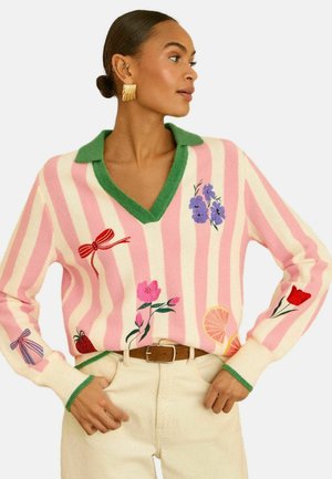 EMBROIDERED COLLARD - Svetrík - pale pink