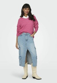 ONLY ONLCAMILLA V NECK - Stickad tröja - azalea pink