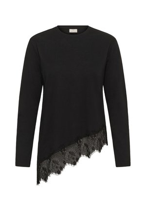 Kaffe, KAMELIS LS LACE T-SHIRT - Top s dlhým rukávom - black deep