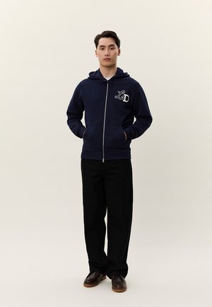 ZIPPER HOOD - Tröja med dragkedja - dark navy blue