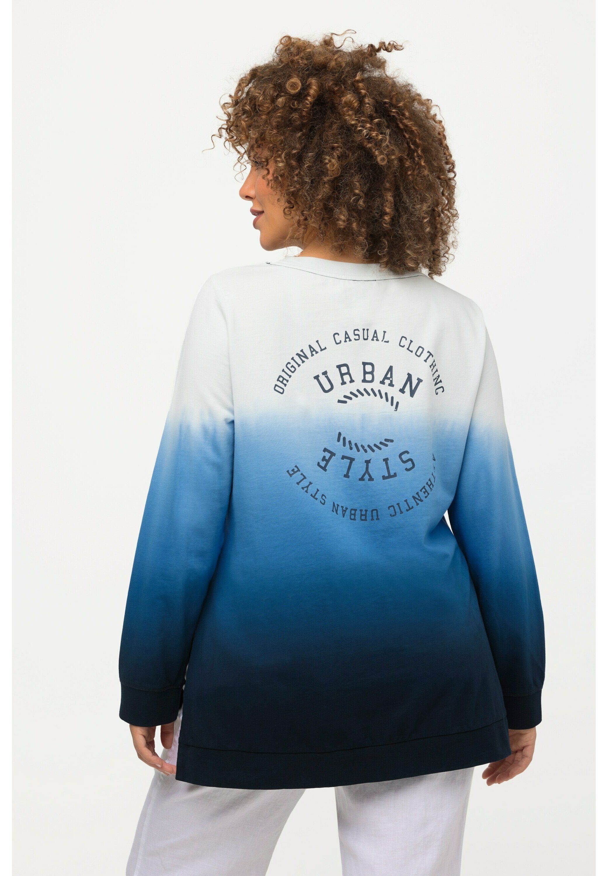Ulla Popken Damen Sweatshirt – Lässiges Oversize Shirt Mit Kängurutasche Und Hohem Stehkragen