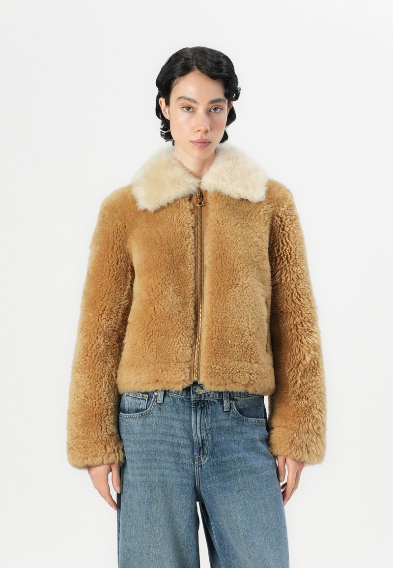 Coach Leren jas beige