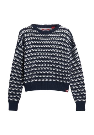 Superdry & Co, STRIPE CREW - Strickpullover - deep navy stripe