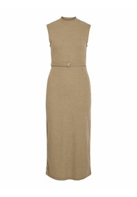 BIRTHE ÄRMELLOSES - Pouzdrové šaty - dark natural melange