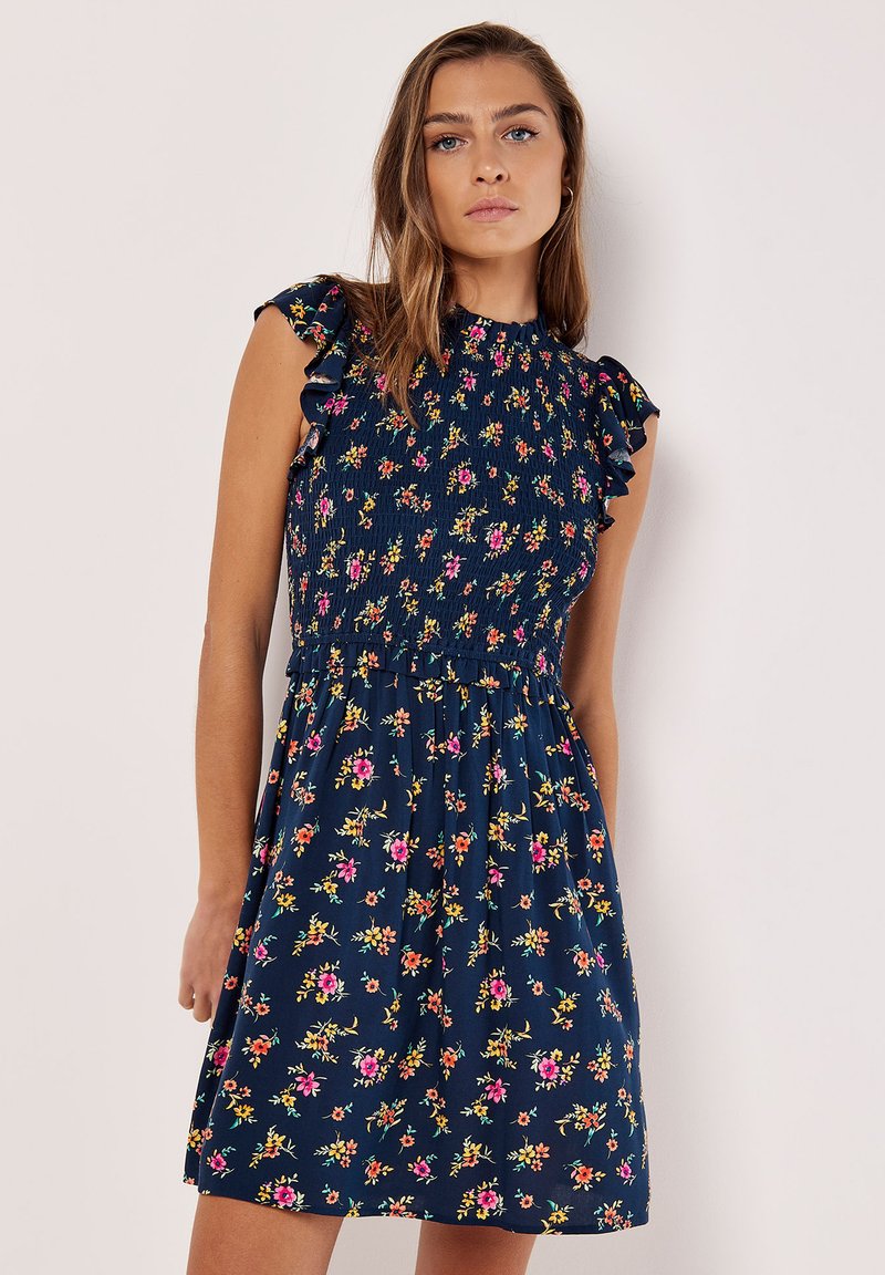 Apricot FLOWER RUFFLE DETAIL - Vardagsklänning - navy