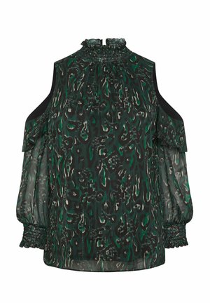 Yours Clothing, ANIMAL COLD SHOULDER - Blusa - green