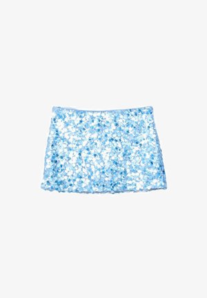 Stradivarius, SEQUIN MINI SKIRT - Jupe trapèze - light blue