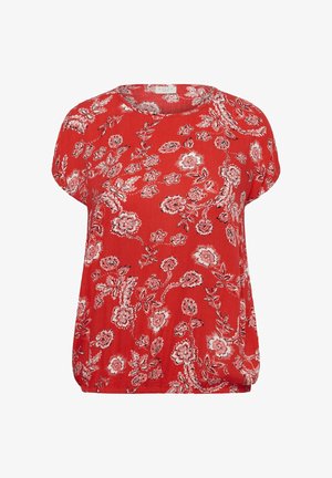 Kaffe Curve, KCVILANA AMI TOP SS - Blusa - poppy red chalk flowers