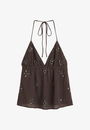 PULL&BEAR, BEADED HALTER - TOP - Débardeur - brown