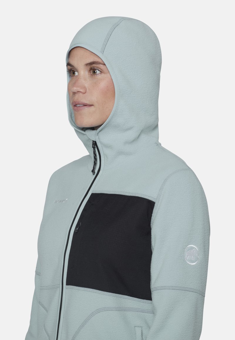 Sweat à Capuche Femme Mammut Blanc, Fermeture éclair Intégrale, Randonnée, Taille M