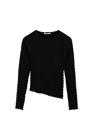 WRINKLE TEE - Camiseta de manga larga - black