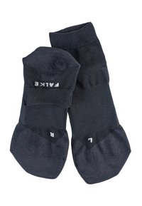 Czarne skarpetki sięgające do kostek, wykonane z gładkiego, elastycznego materiału. Posiadają wzmocnione palce oraz logotypy na mankietach i na spodzie.