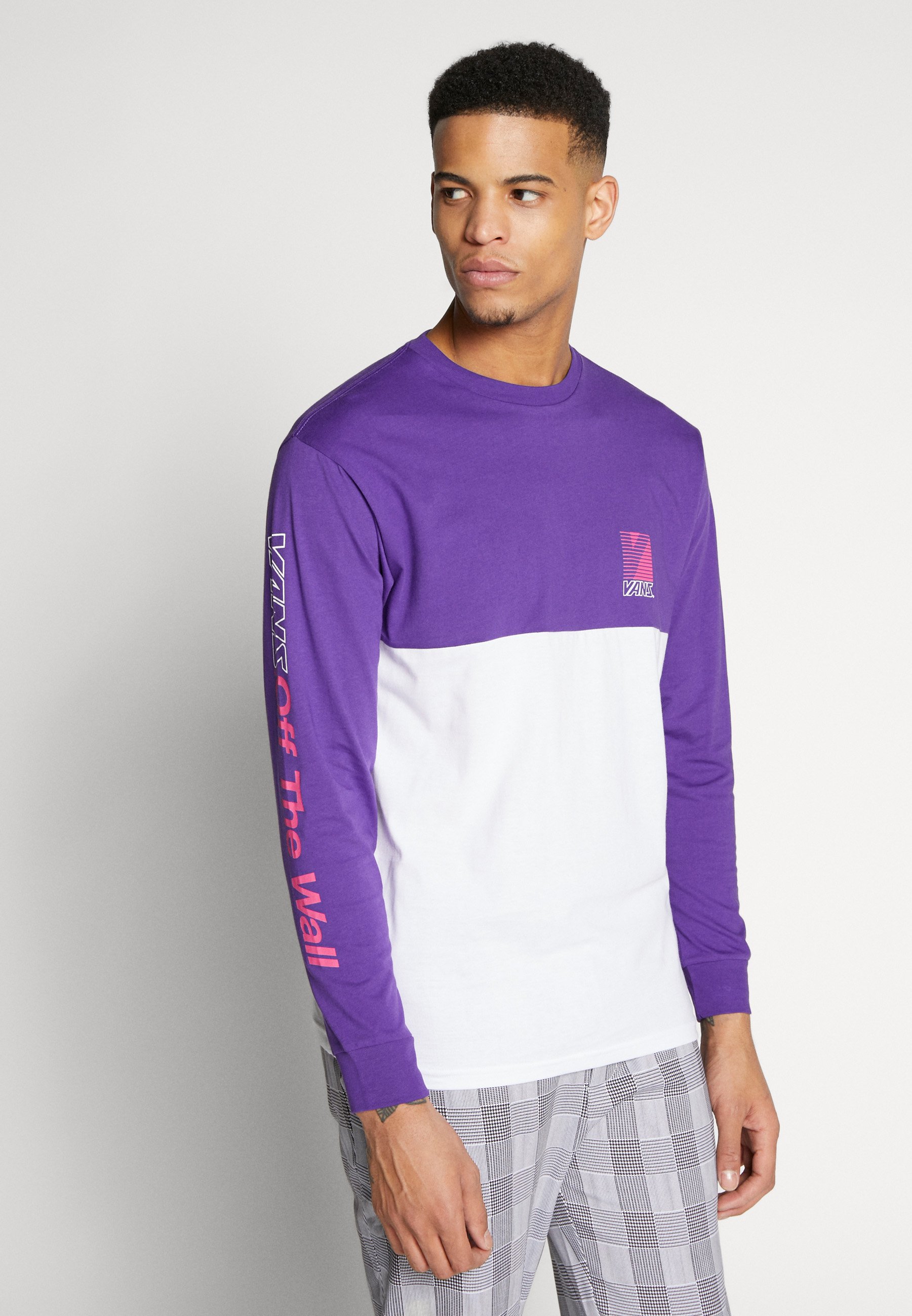Vans RETRO SPORT COLORBLOCK Topper langermet white Vans RETRO SPORT CREW - Sweatshirt - heliotrope