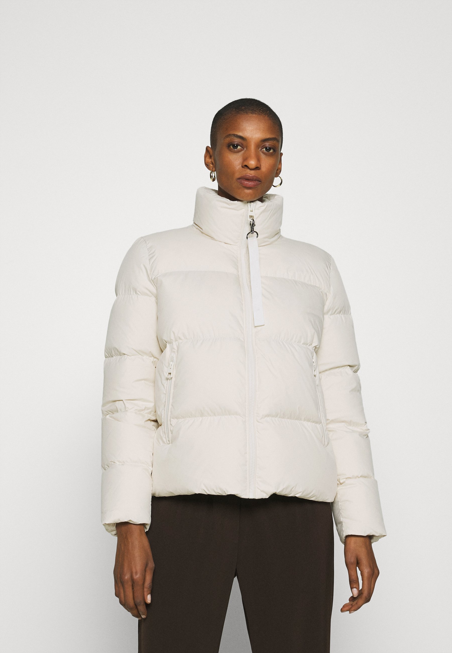 short white puffer jacket