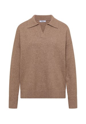 Cecil, LANGARM PULLOVER MIT POLOKRAGEN - Pullover - creamy mocha melange