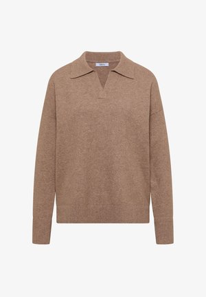Cecil, LANGARM PULLOVER MIT POLOKRAGEN - Jersey de punto - creamy mocha melange