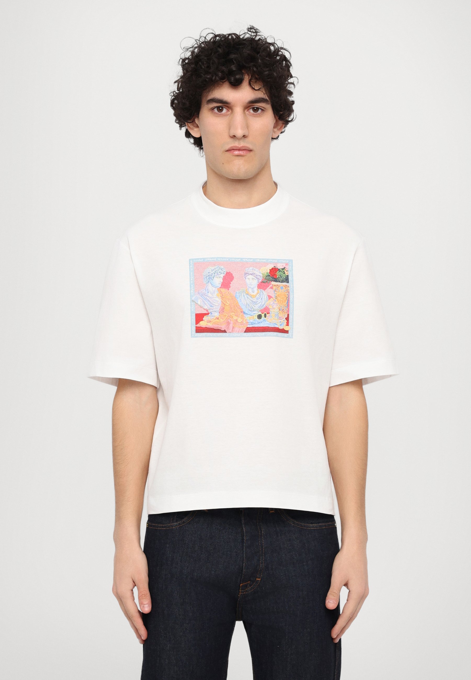 Versace T-SHIRT COMPACT COTTON JERSEY FABRIC + VERSACE