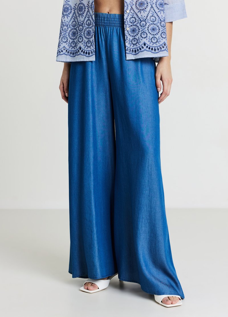 Calliope GONNA - Jeans a zampa - blu denim medio