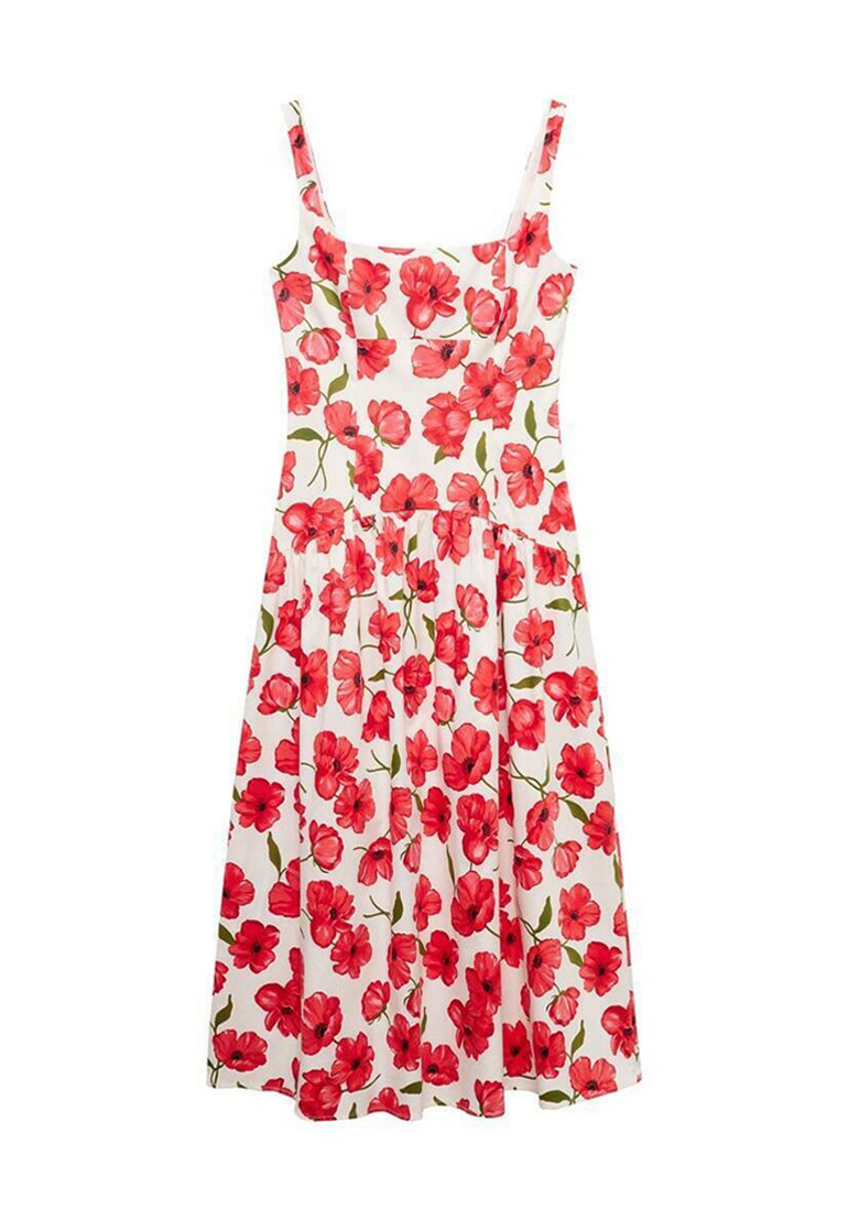 strapless open back dress Red Petals Dress main image 1