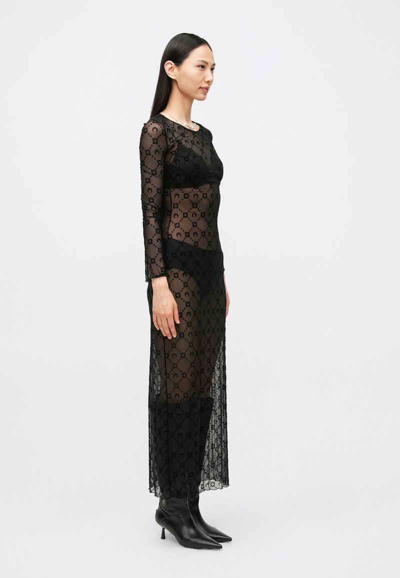 marine serre sheer dress Moonogram mesh flock ruffles mini dress