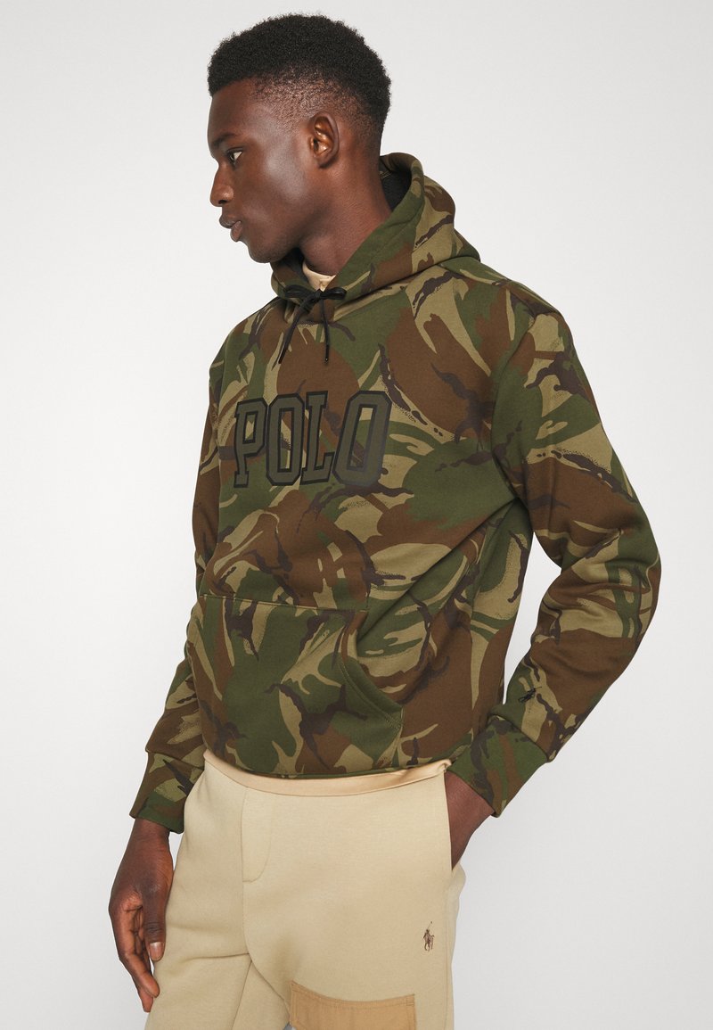 Polo Ralph Lauren LONG SLEEVE - Hoodie - british elmwood camo/dark green -  