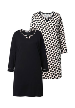 BIGS 2ER-PACK UNI PUNKTE RUNDHALS LANGARM - Trikoomekko - black