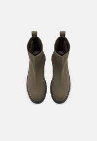 Even&Odd Wide Fit Kotníkové boty na platformě - khaki