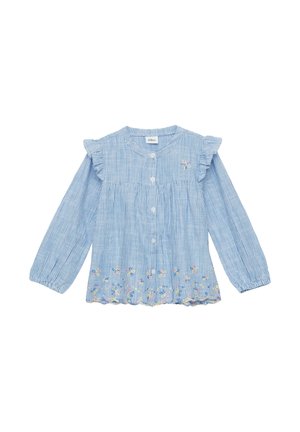 GESTREIFTE MIT VOLANTS UND STICKEREIEN - Blouse - himmelblau