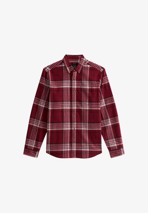 New Look, REGULAR FIT LONG SLEEVE CHECKED OXFORD - Skjorta - burgundy