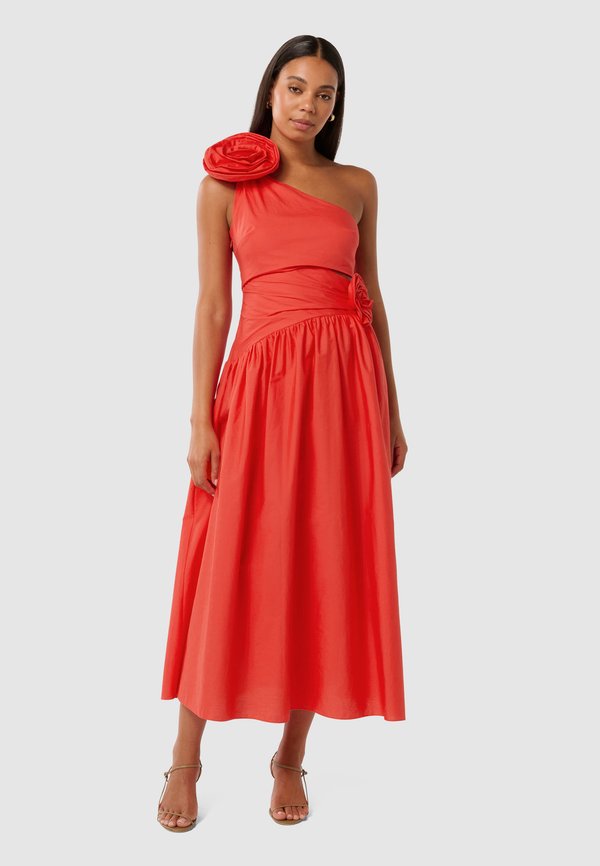JOSEFINA ONE SHOULDER ROSE MIDI - Cocktail dress / Party dress - flame scarlet