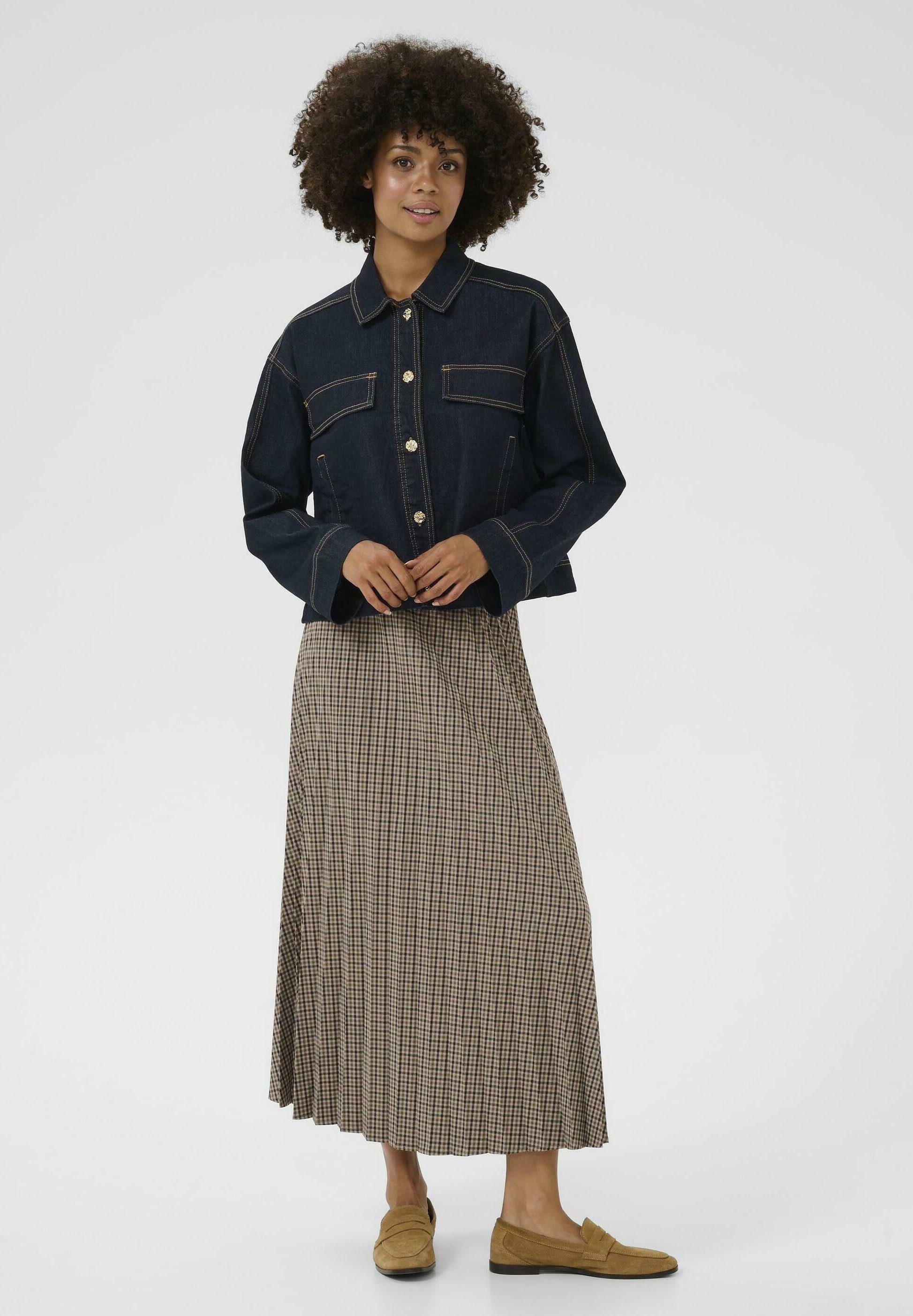 Culture BOBBIE - Denim jacket - rinse wash/dark-blue denim - Zalando