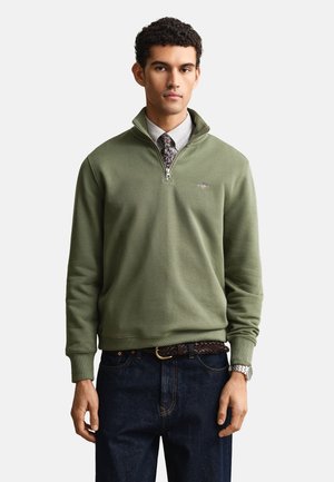 GANT, REG SHIELD HALF ZIP SWEAT - Sweatshirt - dry herb green