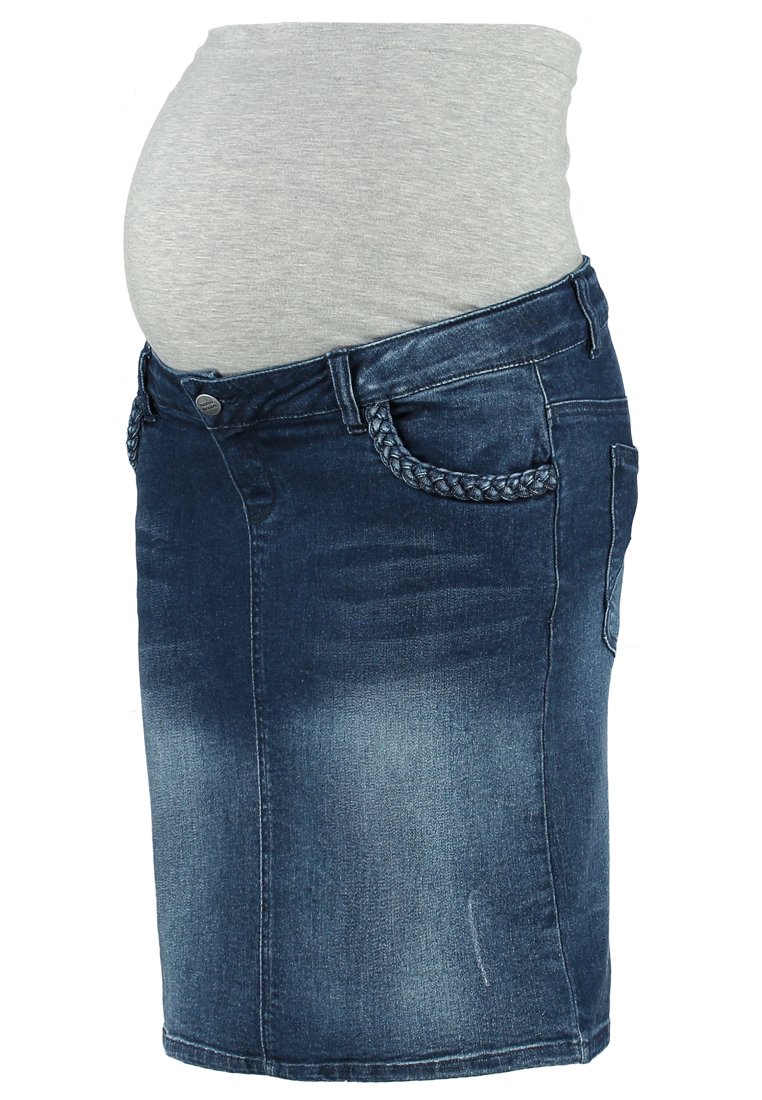 Mamalicious Jeansrok donkerblauw denim