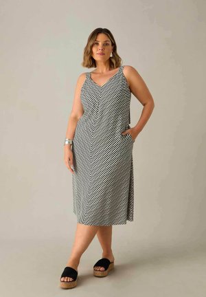MONO STRIPE D-RING MIDI - Jurk - black