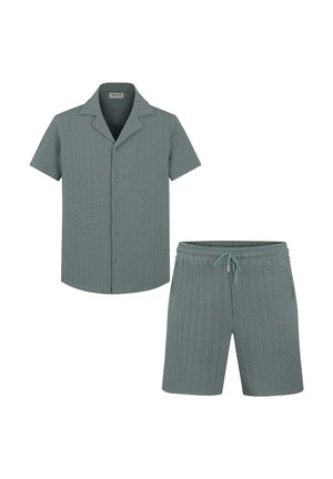 ENSEMBLE TEXTURÉ UNI CHEMISE COURTES  - Short - vert