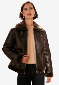 REGULAR FIT - AVIATOR STYLE - Bunda z umělé kůže - brown