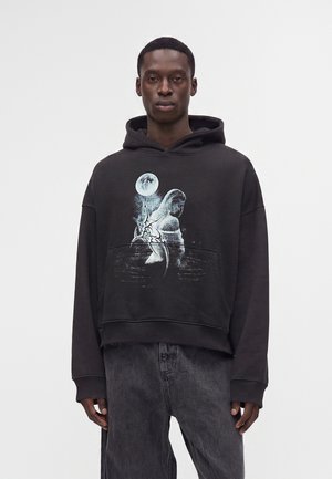 FAVELA, TRIBAL MOON GIRL BOXY - Суитшърт с качулка - black