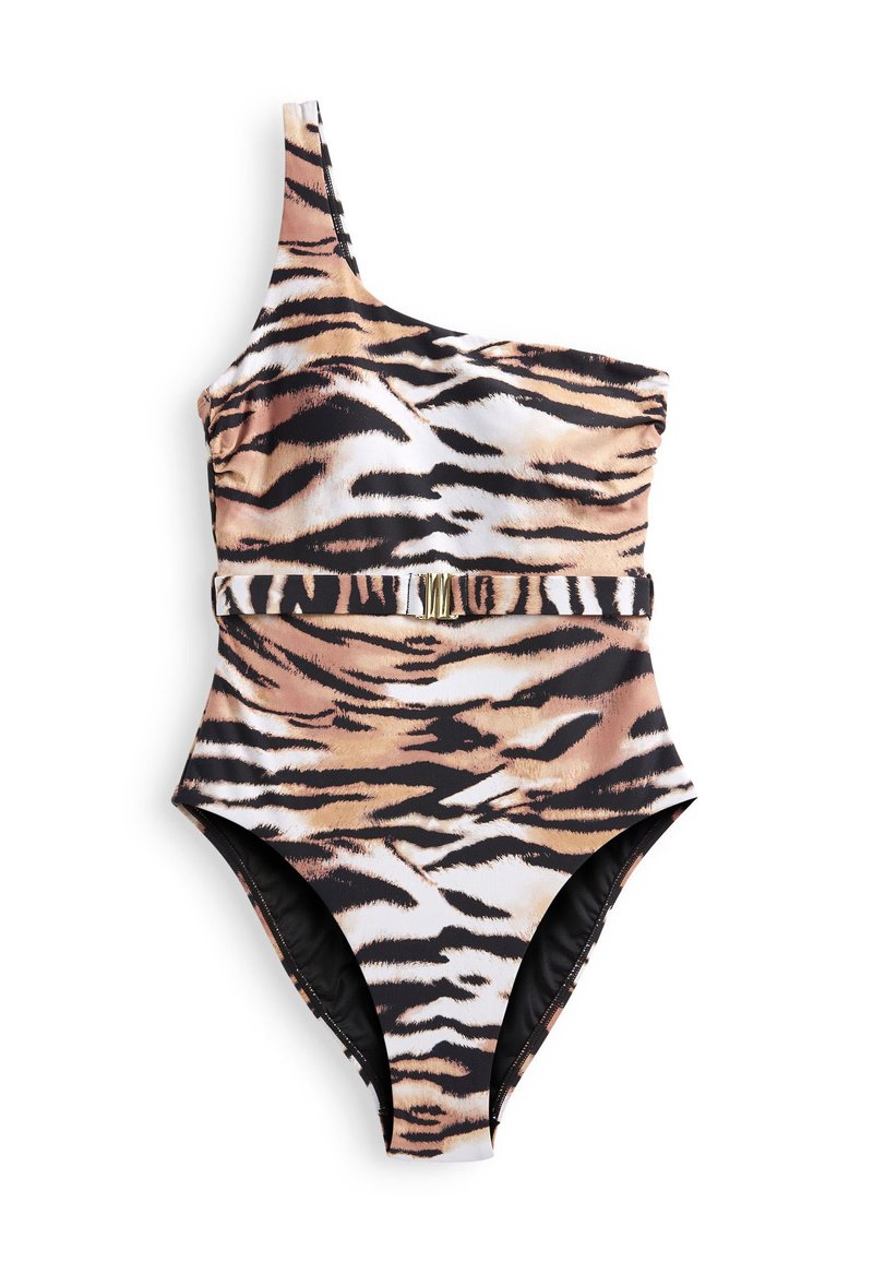 Myleene Klass MYLEENE KLASS TIGER ONE SHOULDER BELTED SWIMSUIT ...