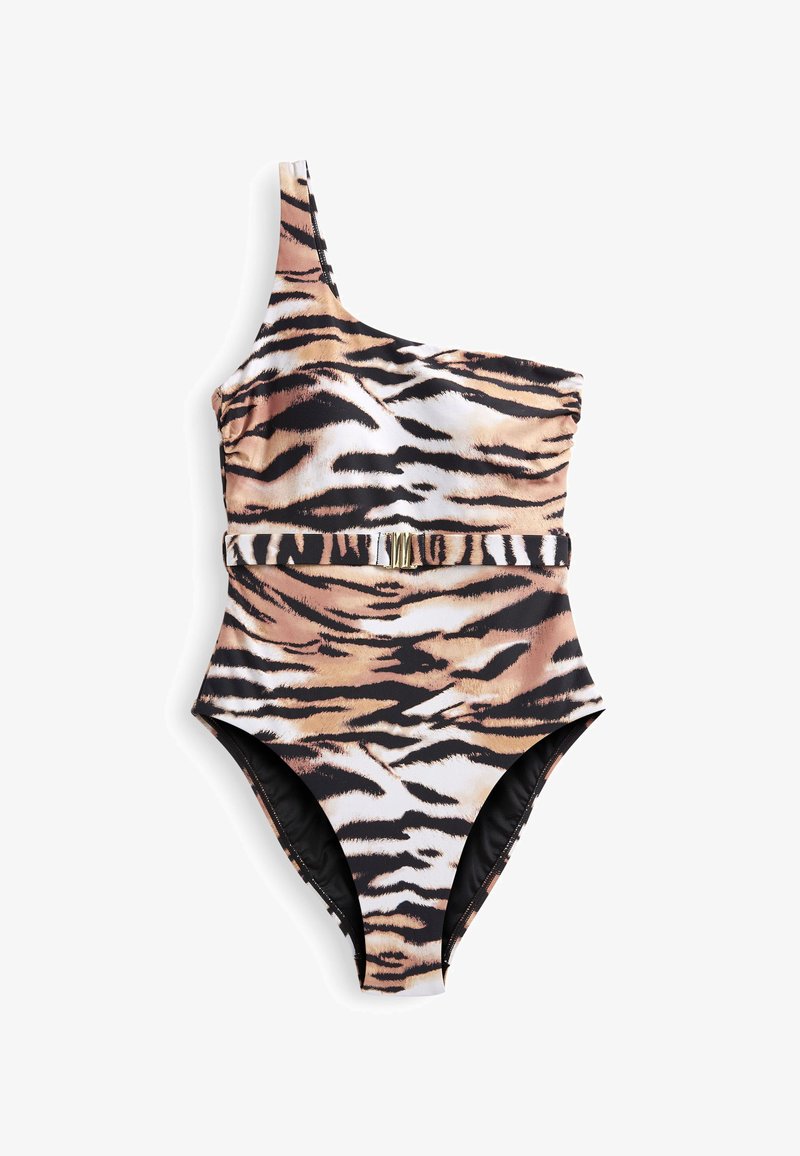 Myleene Klass ONE SHOULDER BELTED - Swimsuit - tiger/brown - Zalando.de