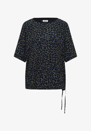 Cecil, SHORT-SLEEVED BLOUSE-STYLE TOP WITH LEOPARD PRINT - Blouse - dried olive green