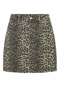 VILA VICHIA LEOPARD SHORT - Falda vaquera - birch
