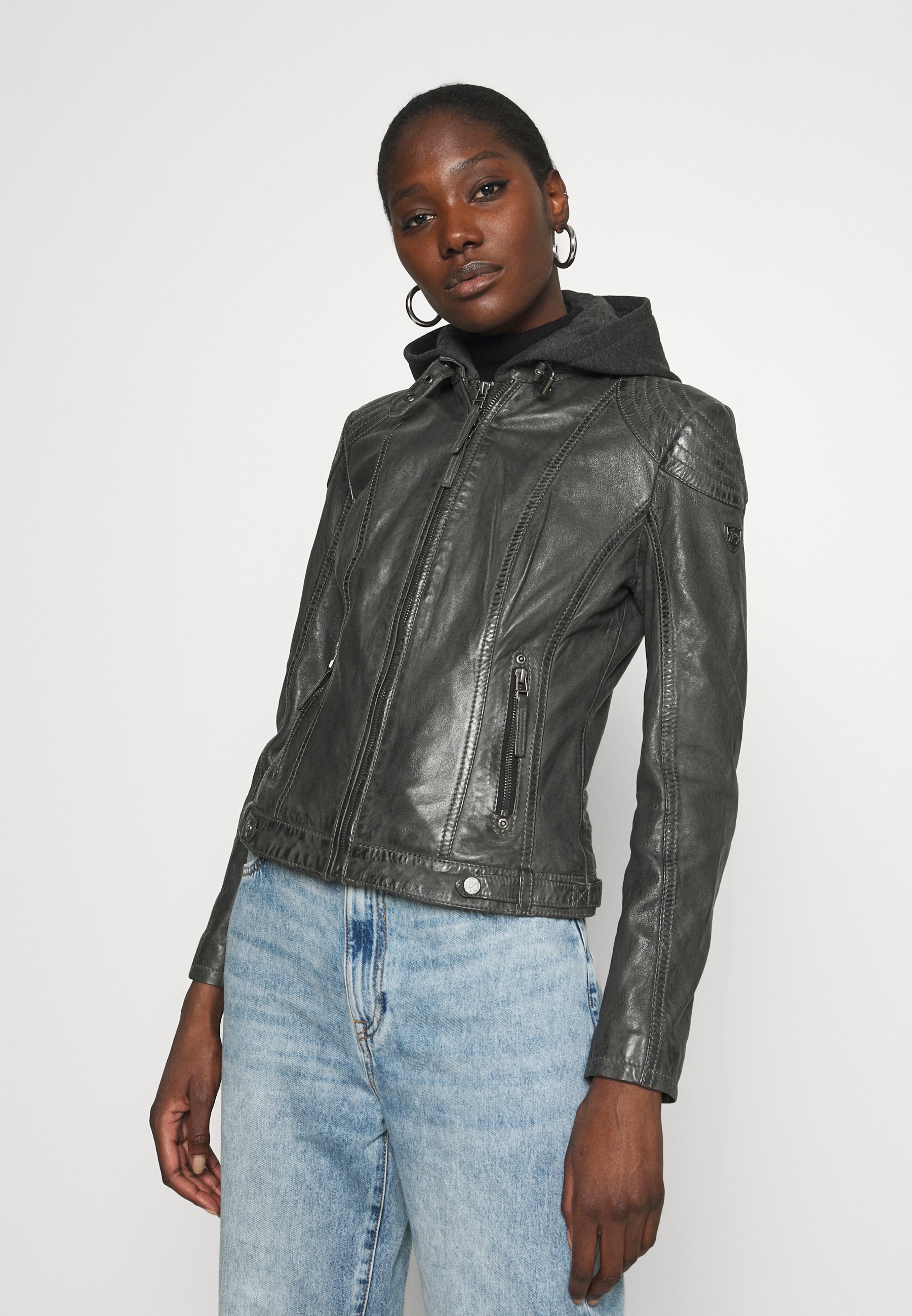 Gipsy by Mauritius CACEY LEGV - Leather jacket - antracite