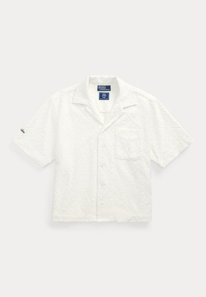 Polo Ralph Lauren, WIMBLEDON RL LOGO TERRY CAMP SHIRT - Skjortebluse - ceramic white