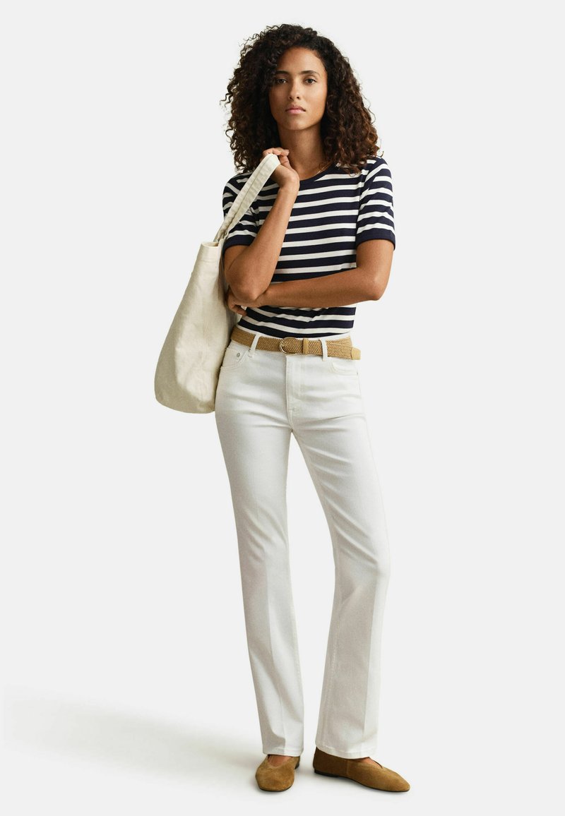 GANT STRIPED - Triko s potiskem - evening blue
