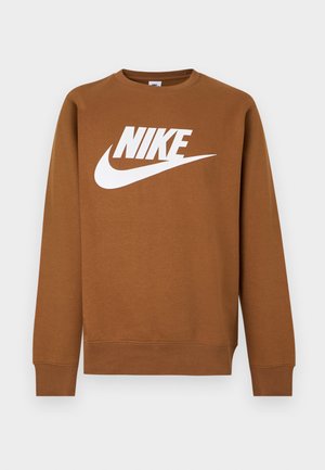 Nike Sportswear, M NK CLUB BB GFX CREW - Sweatshirt - ale brown/white