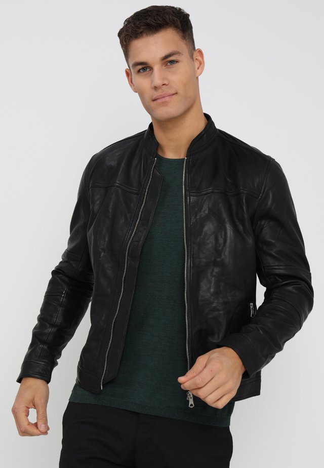 TRENTO - Leather jacket - black